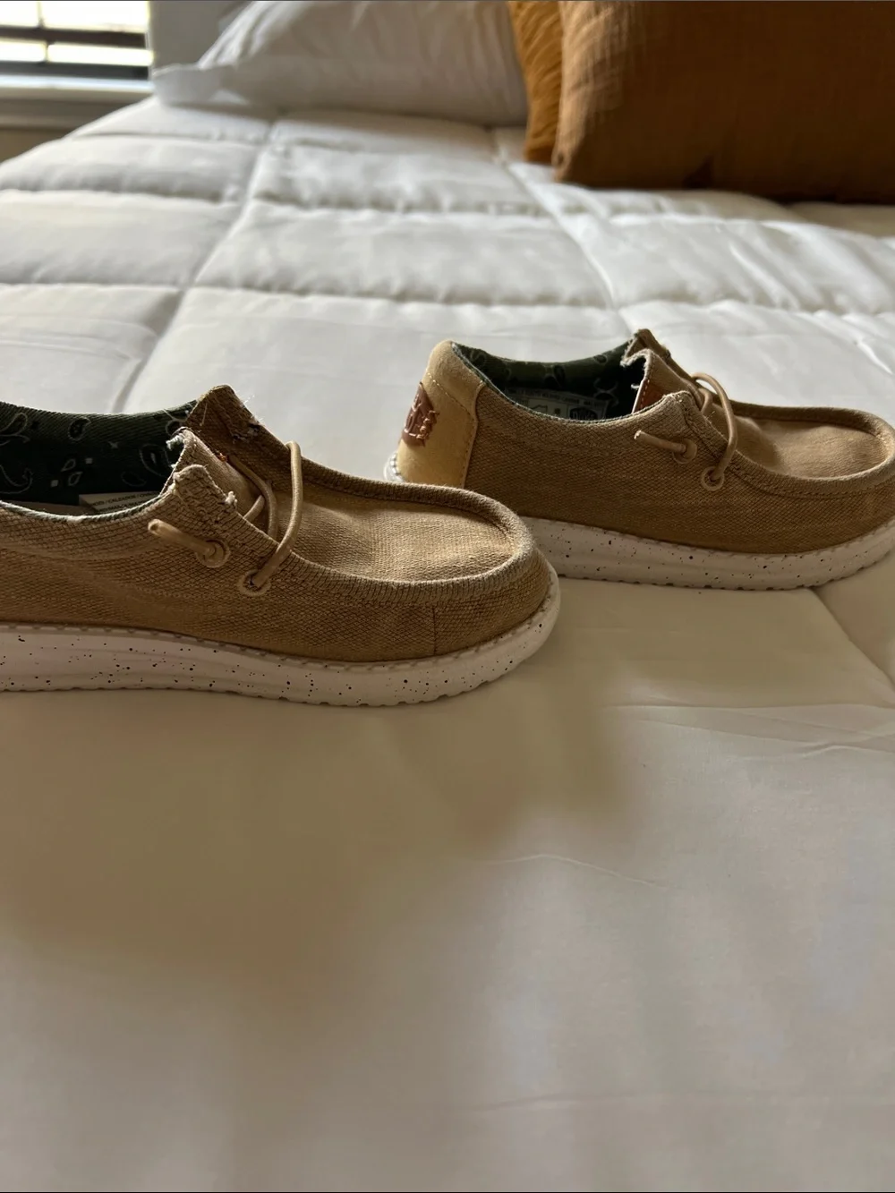 Hey Dude Kids Tan Canvas Slip-On Shoes